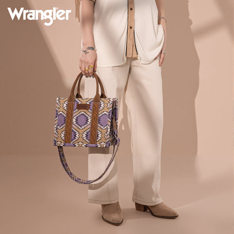 Wrangler Purple Aztec distressed Tote/Crossbody