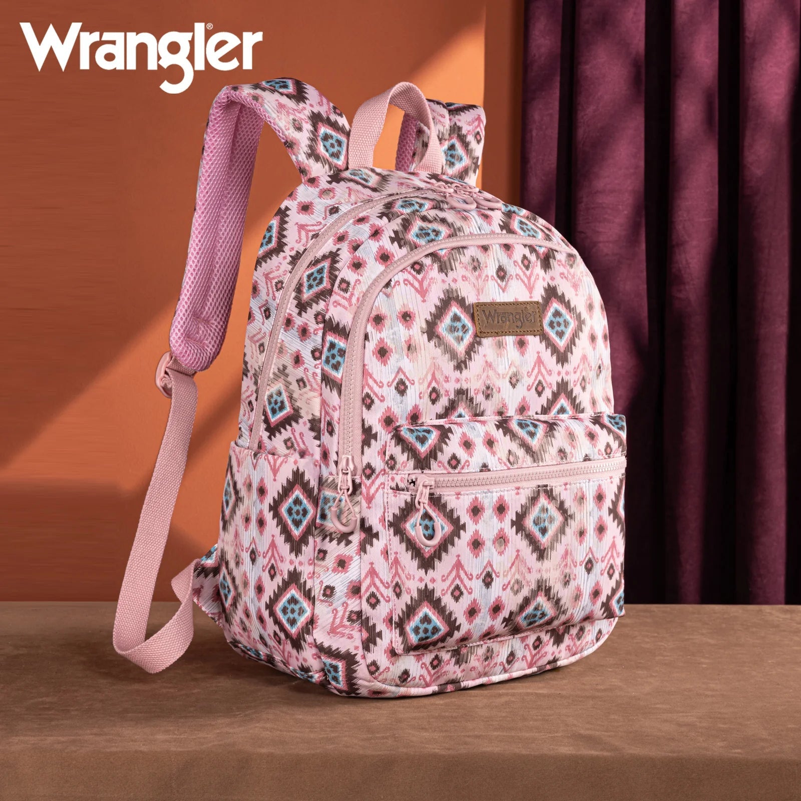 Wrangler Pink Aztec Print Backpack