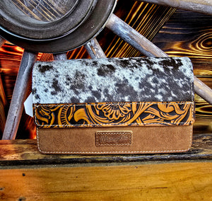 Wrangler Hair on Hide Wallet/Crossbody Brown