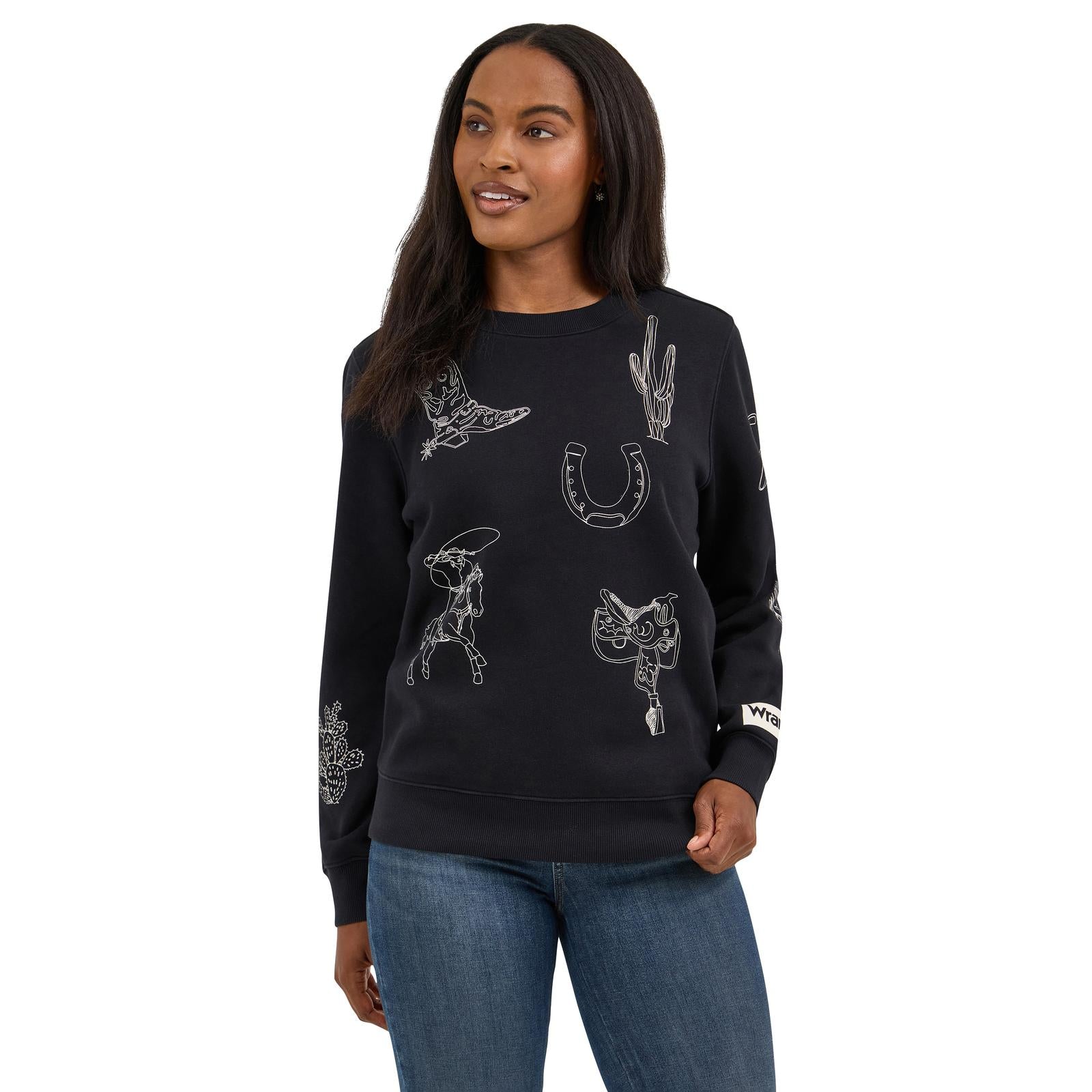 Sarah Wrangler Western Print Sweatshirt