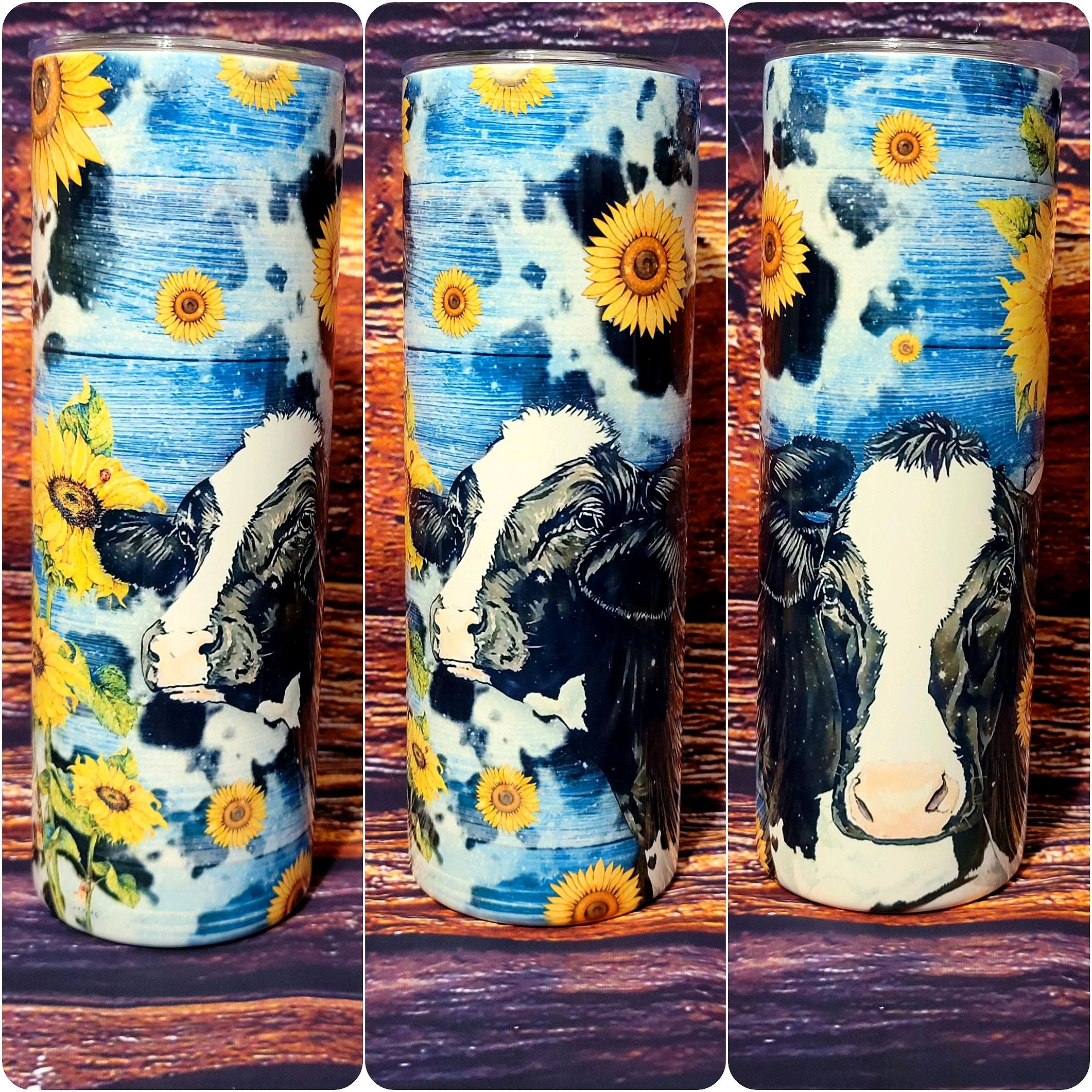 Cow and Sunflowers Tumbler