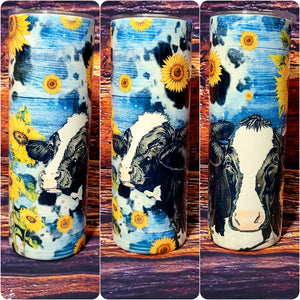 Cow and Sunflowers Tumbler